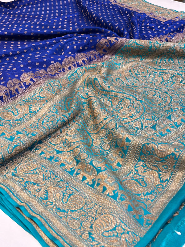 Pure Banarasi Silk Saree - Blue