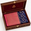 Semi Banarasi silk saree - Pink and Blue