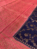 Semi Banarasi silk saree - Pink and Blue