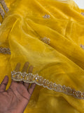 Cocktail Party Wear Designer Saree - Yellow