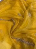 Cocktail Party Wear Designer Saree - Yellow