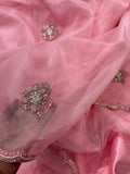 Cocktail party Wear designer Saree - Pink