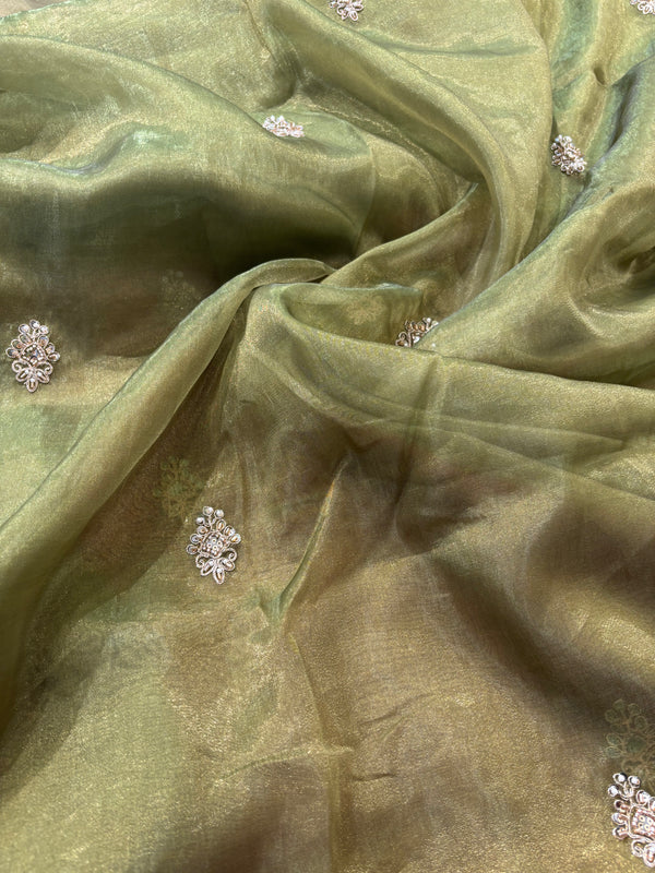Cocktail Party Wear Designer Saree - Green