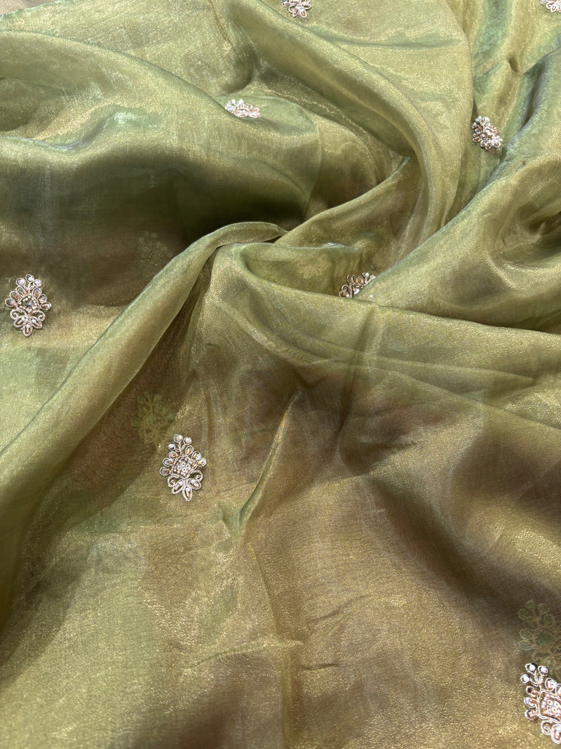 Cocktail Party Wear Designer Saree - Green