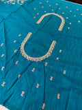 Cocktail Party Wear Designer Saree - Aqua Blue