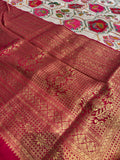 Banarasi  Pashmina silk arri work white & pink