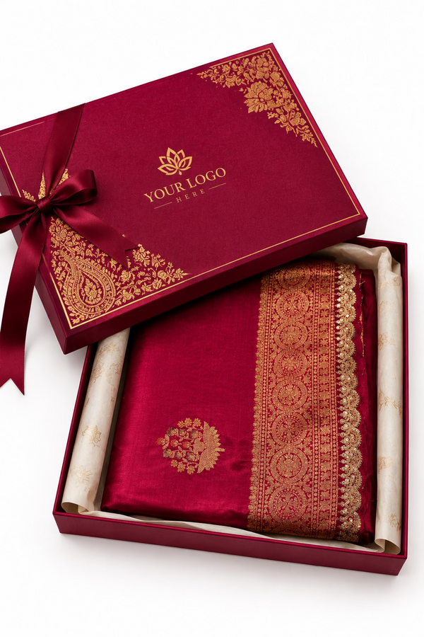 Party wear Banarasi Silk Saree with Scaloop Border