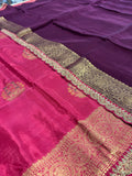 Party wear Banarasi Silk Saree with Scaloop Border