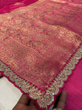 Party wear Banarasi Silk Saree with Scaloop Border