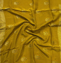 Party wear Banarasi Silk Saree with Scaloop Border - Yellow