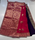 Party wear Banarasi Silk Saree with Scaloop Border -Red