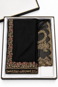 Designer Party Wear chiffon Saree - Black