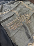 Designer Party Wear chiffon Saree - Black