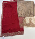 Designer party Wear Chiffon Saree - Red