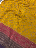 Semi Banarasi Silk saree - Yellow
