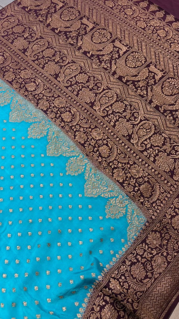 Pure Banarasi Silk Saree - Blue