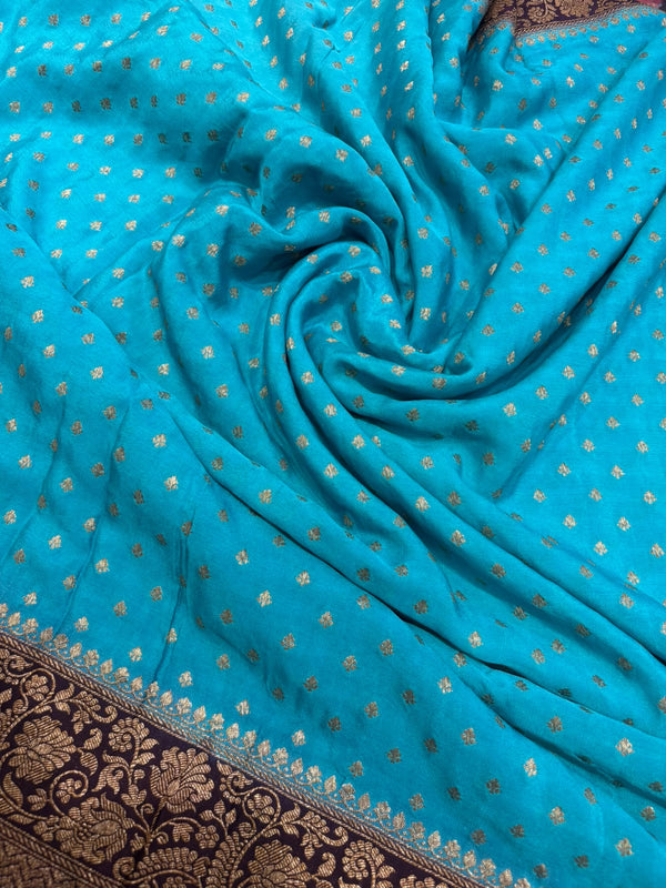 Pure Banarasi Silk Saree - Blue