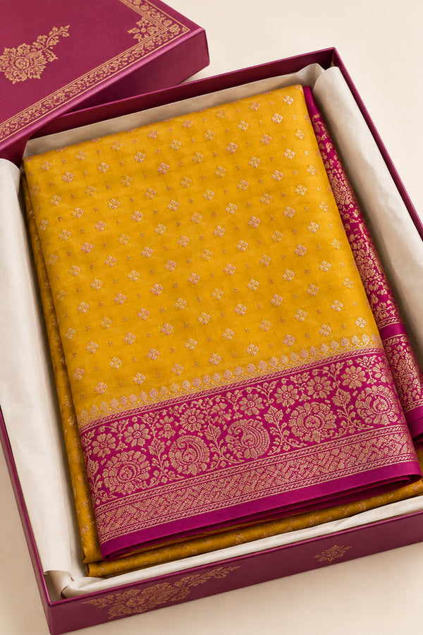 Pure Banarasi Silk Saree -Yellow