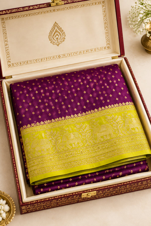 Pure Banarasi silk Saree - Purple