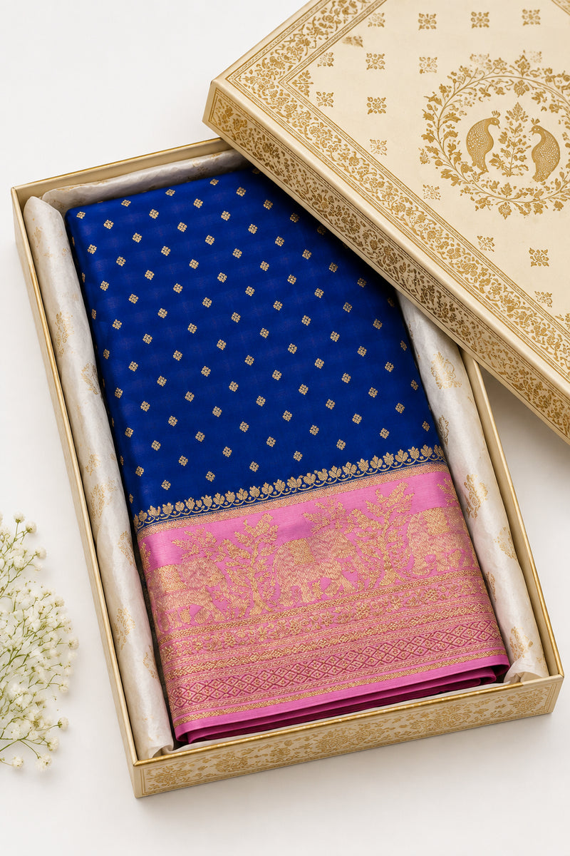 Pure Banarasi Silk Saree -Blue