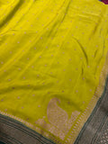 Pure Banarasi silk saree - Mehendi Green