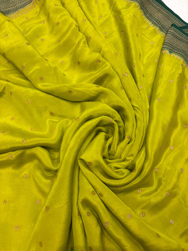 Pure Banarasi silk saree - Mehendi Green