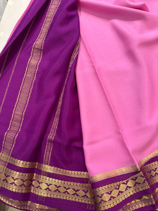 Pure Mysore silk saree -Onion Pink