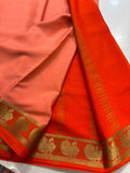 Pure Mysore Silk Saree - peach