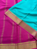 Pure Mysore Checks Silk Saree - Blue