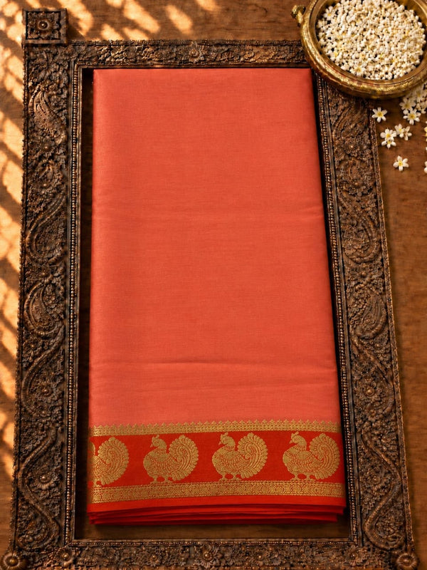 Pure Mysore Silk Saree - peach