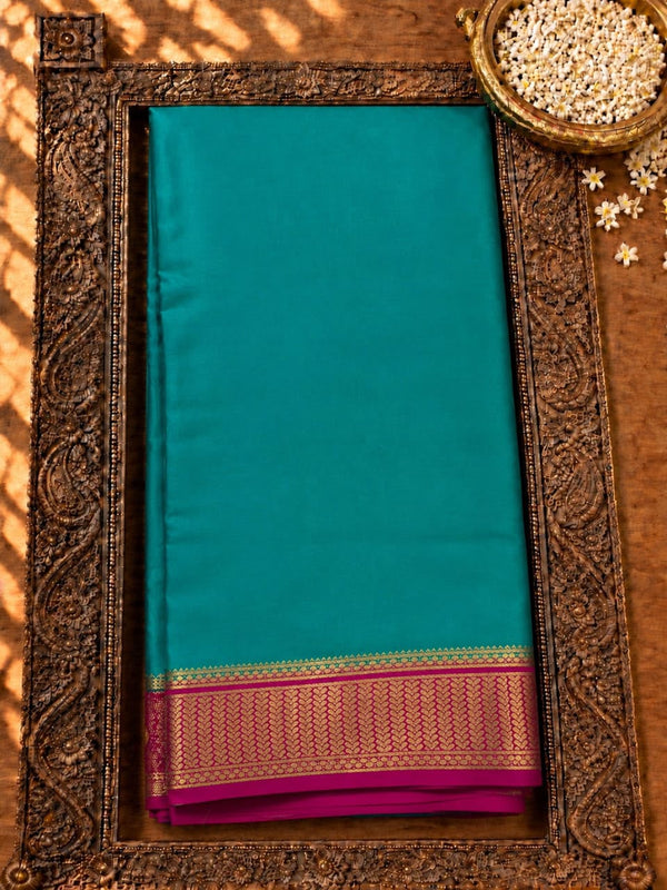 Pure Mysore Checks Silk Saree - Blue