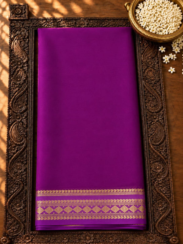 Pure Mysore Silk Saree - Purple