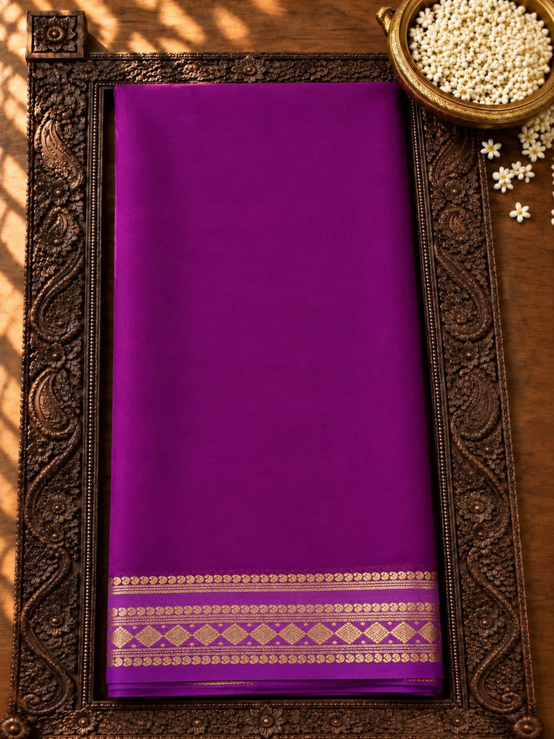 Pure Mysore Silk Saree - Purple