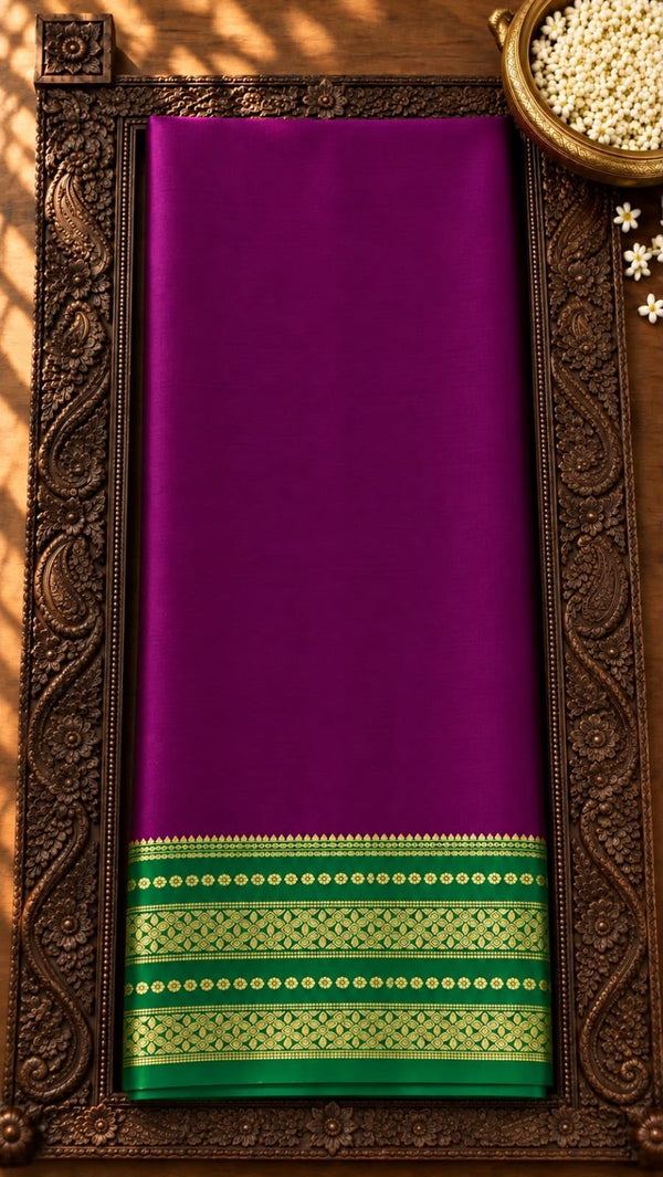 Pure Mysore Silk Saree - Purple