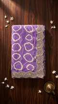 Bandhani Print Georgette Saree with Gold Lace Border (41676)