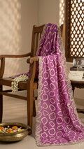 Bandhani Print Georgette Saree with Gold Lace Border (41676)